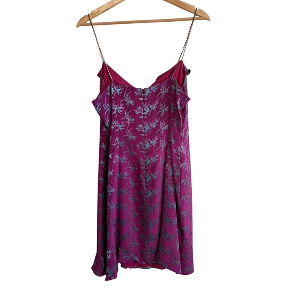 Nanette Lepore VINTAGE Y2K Silk Dress Sz 12P Rhinestone Straps - Picture 2 of 15